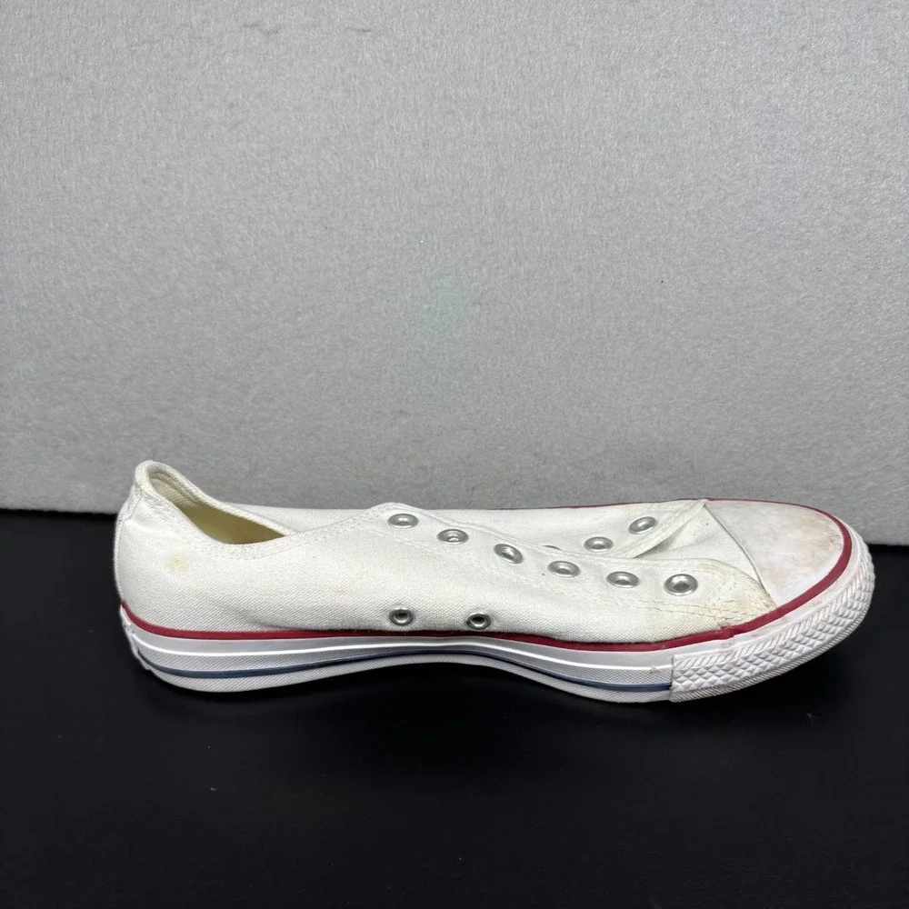 Converse Chuck Taylor All Star Slip On White Canvas Shoes Mens 8 Womens 10 READ